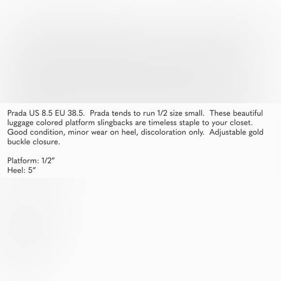 Prada teak sling back round heels AUTHENTIC $$PRICED 2 SELL 💥 - Picture 16 of 16